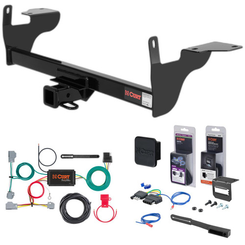 10 - 17 Volvo XC60 Curt 2" Class 3 Trailer Tow Hitch + 5-Flat Wiring Kit Tow Boat/Utility Trailer with Surge Brakes 13268