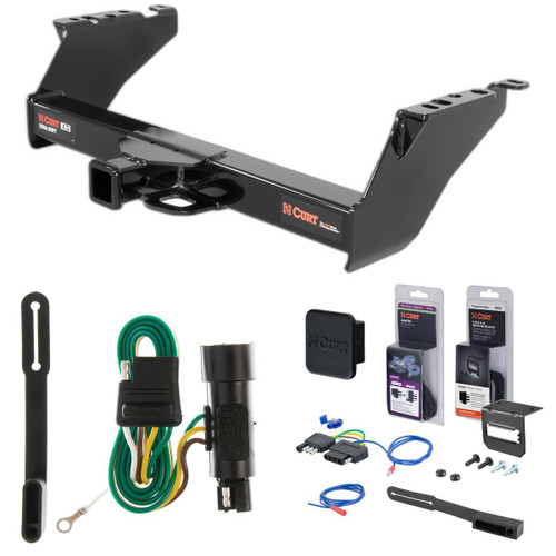 73 - 97 Ford F-150 Excluding 10" drop bumper, old body Curt 2" Class 5 Trailer Tow Hitch + 5-Flat Wiring Kit Tow Boat/Utility Trailer with Surge Brakes 15300