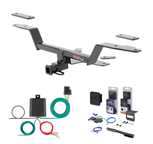 2018 - 2022 Audi A5 Sportback Curt 1-1/4" Class 1 Trailer Tow Hitch + 5-Flat Wiring Kit Tow Boat/Utility Trailer with Surge Brakes 11448