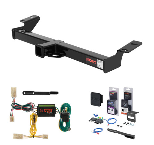 2001 - 2005 Toyota RAV4 Curt 2" Class 3 Trailer Tow Hitch + 5-Flat Wiring Kit Tow Boat/Utility Trailer with Surge Brakes 13524