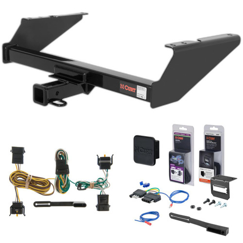 97 - 99 Ford F-250LD New body, excluding 20" spare tire Curt 2" Class 3 Trailer Tow Hitch + 5-Flat Wiring Kit Tow Boat/Utility Trailer with Surge Brakes 13038-5