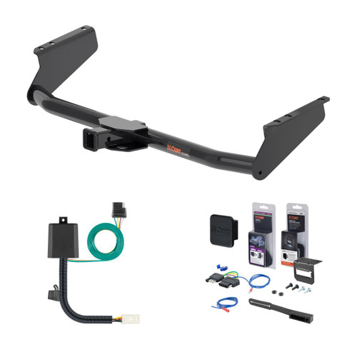2021 - 2025 Toyota Sienna Curt 2" Class 3 Trailer Tow Hitch + 5-Flat Wiring Kit Tow Boat/Utility Trailer with Surge Brakes 13470
