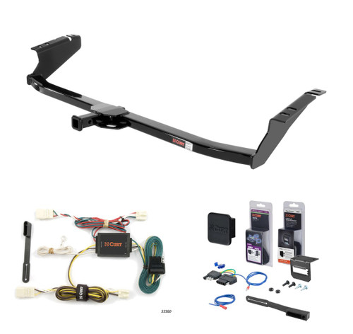 2004 - 2010 Toyota Sienna Curt 1-1/4" Class 2 Trailer Tow Hitch + 5-Flat Wiring Kit Tow Boat/Utility Trailer with Surge Brakes 12065