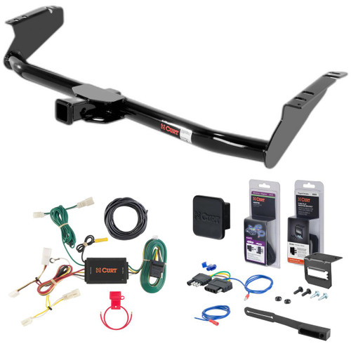 11 - 14 Toyota Sienna Curt 2" Class 3 Trailer Tow Hitch + 5-Flat Wiring Kit Tow Boat/Utility Trailer with Surge Brakes 13105