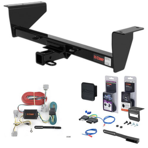 01 - 06 Mitsubishi Montero Curt 2" Class 3 Trailer Tow Hitch + 5-Flat Wiring Kit Tow Boat/Utility Trailer with Surge Brakes 13800