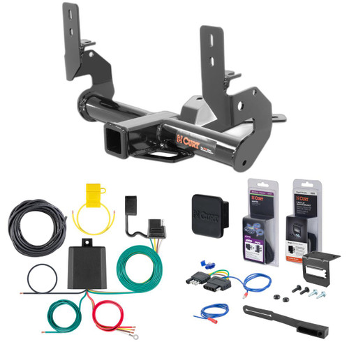 02 - 12 Audi Q5 Excluding hybrid Curt 2" Class 3 Trailer Tow Hitch + 5-Flat Wiring Kit Tow Boat/Utility Trailer with Surge Brakes 13136