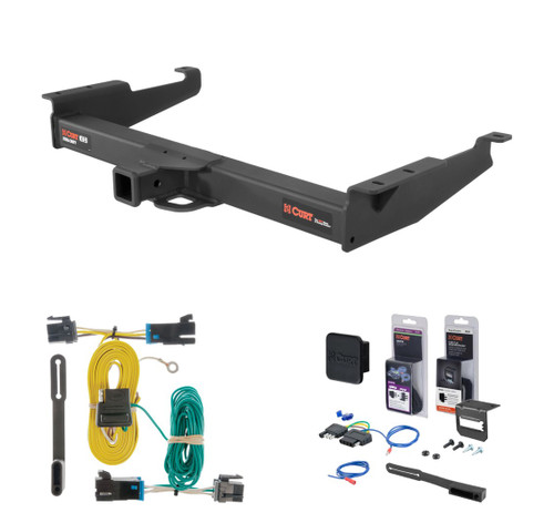 2003 - 2024 GMC Savana 3500 Excluding cutaway models Curt 2" Class 5 Trailer Tow Hitch + 5-Flat Wiring Kit Tow Boat/Utility Trailer with Surge Brakes 15320