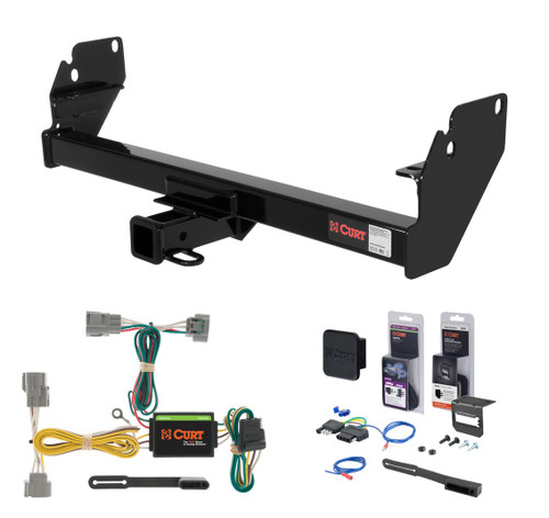 2005 - 2015 Toyota Tacoma Curt 2" Class 3 Trailer Tow Hitch + 5-Flat Wiring Kit Tow Boat/Utility Trailer with Surge Brakes 13323