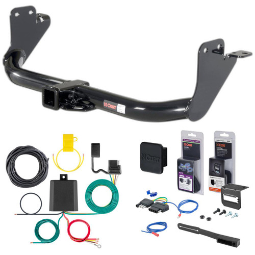 13 - 24 Mitsubishi RVR Curt 2" Class 3 Trailer Tow Hitch + 5-Flat Wiring Kit Tow Boat/Utility Trailer with Surge Brakes 13079