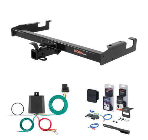 2001 - 2006 GMC Sierra 2500 HD 8' bed, excluding factory receiver, Tommy Gate lift or cab & chassis Curt 2" Class 4 Trailer Tow Hitch + 5-Flat Wiring Kit Tow Boat/Utility Trailer with Surge Brakes 14008