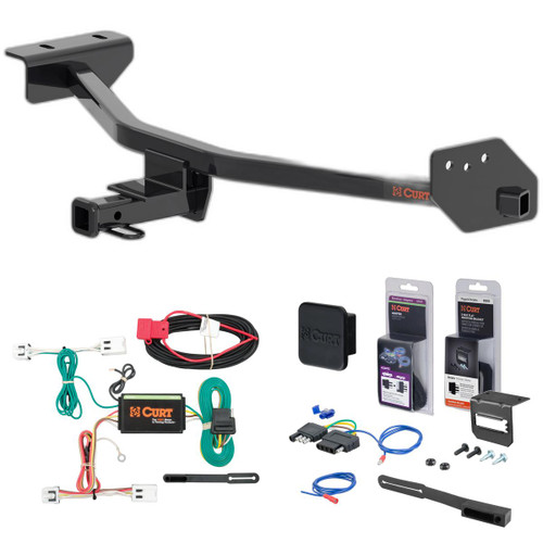 18 - 24 Nissan Leaf Curt 1-1/4" Class 1 Trailer Tow Hitch + 5-Flat Wiring Kit Tow Boat/Utility Trailer with Surge Brakes 11648