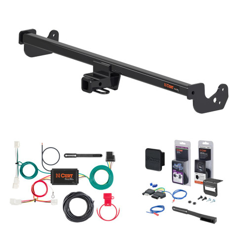 2015 - 2020 Toyota Yaris Hatchback Curt 1-1/4" Class 1 Trailer Tow Hitch + 5-Flat Wiring Kit Tow Boat/Utility Trailer with Surge Brakes 11480