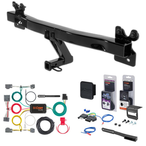 09 - 16 Volvo XC70  Curt 1-1/4" Class 2 Trailer Tow Hitch + 5-Flat Wiring Kit Tow Boat/Utility Trailer with Surge Brakes 12066