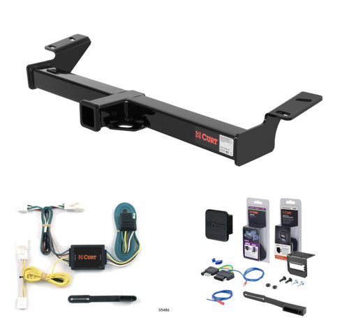 1996 - 2000 Toyota RAV4 Curt 2" Class 3 Trailer Tow Hitch + 5-Flat Wiring Kit Tow Boat/Utility Trailer with Surge Brakes 13524