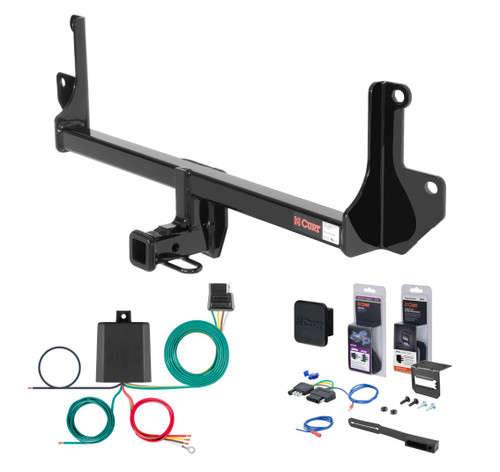 2008 - 2011 BMW 135i Curt 1-1/4" Class 1 Trailer Tow Hitch + 5-Flat Wiring Kit Tow Boat/Utility Trailer with Surge Brakes 11184