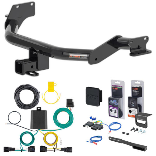 23 - 24 Kia Telluride LX or S only Curt 2" Class 3 Trailer Tow Hitch + 5-Flat Wiring Kit Tow Boat/Utility Trailer with Surge Brakes 13420