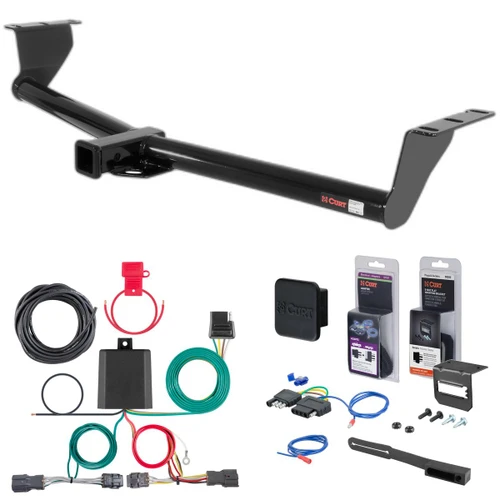 11 - 12 Kia Sedona Curt 2" Class 3 Trailer Tow Hitch + 5-Flat Wiring Kit Tow Boat/Utility Trailer with Surge Brakes 13345