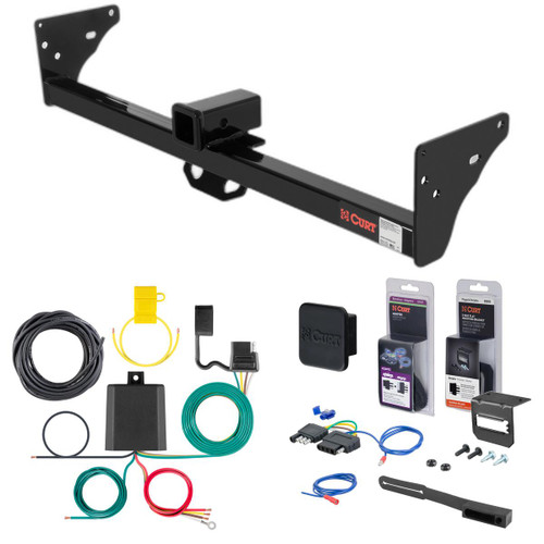 82 - 90 GMC S15 With roll pan bumper Curt 2" Class 3 Trailer Tow Hitch + 5-Flat Wiring Kit Tow Boat/Utility Trailer with Surge Brakes 13920-1