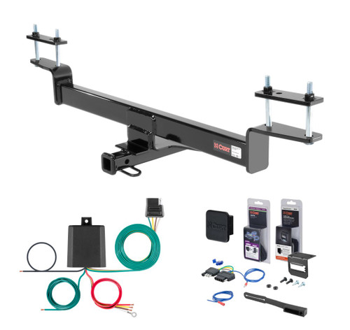 2020 - 2022 Volkswagen Passat Sedan, excluding hands free trunk Curt 1-1/4" Class 1 Trailer Tow Hitch + 5-Flat Wiring Kit Tow Boat/Utility Trailer with Surge Brakes 11234