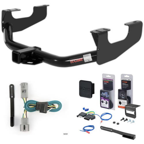 05 - 07 Ford F-250 Super Duty Curt 2" Class 3 Trailer Tow Hitch + 5-Flat Wiring Kit Tow Boat/Utility Trailer with Surge Brakes 13359