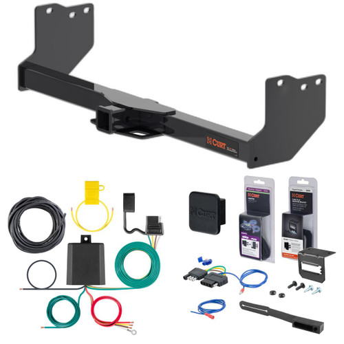 22 - 24 Toyota Tundra Excluding factory receiver Curt 2" Class 4 Trailer Tow Hitch + 5-Flat Wiring Kit Tow Boat/Utility Trailer with Surge Brakes 14022