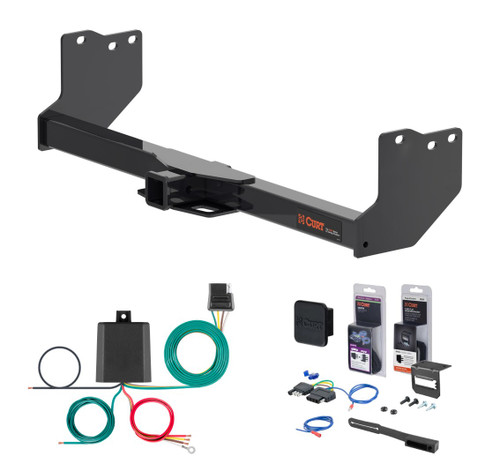 2022 - 2026 Toyota Tundra Excluding factory receiver Curt 2" Class 4 Trailer Tow Hitch + 5-Flat Wiring Kit Tow Boat/Utility Trailer with Surge Brakes 14022