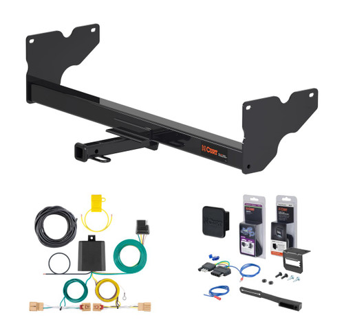 2018 - 2024 Volkswagen Tiguan Curt 1-1/4" Class 2 Trailer Tow Hitch + 5-Flat Wiring Kit Tow Boat/Utility Trailer with Surge Brakes 12177