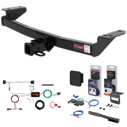 11 - 15 Kia Sportage Excluding SX models Curt 2" Class 3 Trailer Tow Hitch + 5-Flat Wiring Kit Tow Boat/Utility Trailer with Surge Brakes 13066