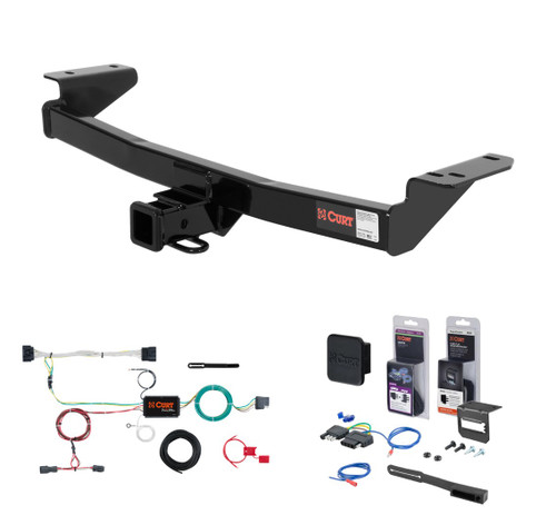 2011 - 2015 Kia Sportage Excluding SX models Curt 2" Class 3 Trailer Tow Hitch + 5-Flat Wiring Kit Tow Boat/Utility Trailer with Surge Brakes 13066