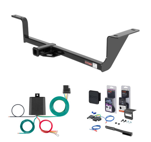 2009 - 2017 Volkswagen CC Excluding 4MOTION Curt 1-1/4" Class 1 Trailer Tow Hitch + 5-Flat Wiring Kit Tow Boat/Utility Trailer with Surge Brakes 11091