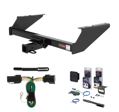 1997 - 1999 Ford F-250LD New body, excluding 20" spare tire Curt 2" Class 3 Trailer Tow Hitch + 5-Flat Wiring Kit Tow Boat/Utility Trailer with Surge Brakes 13038