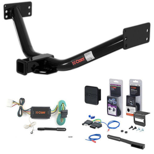 07 - 13 Acura MDX  Curt 2" Class 3 Trailer Tow Hitch + 5-Flat Wiring Kit Tow Boat/Utility Trailer with Surge Brakes 13354