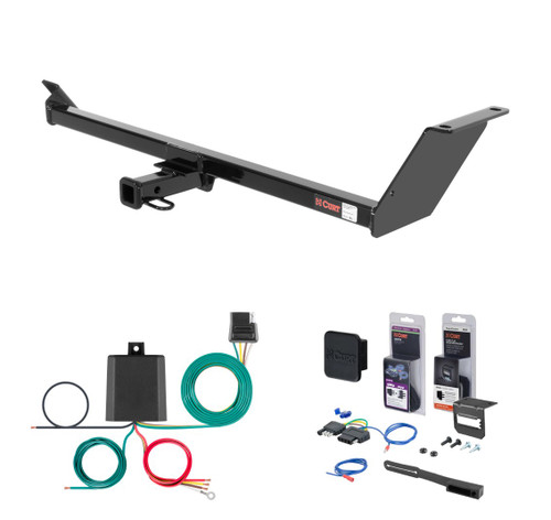 2008 - 2010 Mitsubishi Lancer Sedan, excluding Ralliart and fore to aft mufflers Curt 1-1/4" Class 1 Trailer Tow Hitch + 5-Flat Wiring Kit Tow Boat/Utility Trailer with Surge Brakes 11479