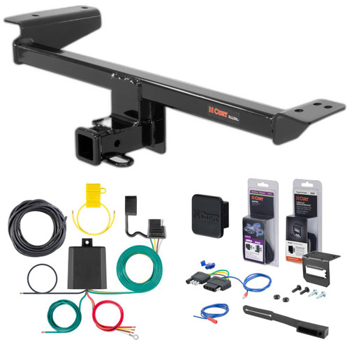 15 - 19 Land Rover Range Rover Evoque Excluding convertible Curt 2" Class 3 Trailer Tow Hitch + 5-Flat Wiring Kit Tow Boat/Utility Trailer with Surge Brakes 13128