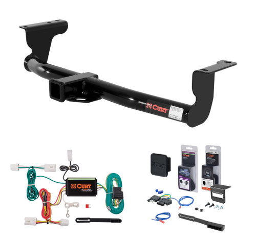 2009 - 2014 Nissan Murano Excluding Crosscabriolet Curt 2" Class 3 Trailer Tow Hitch + 5-Flat Wiring Kit Tow Boat/Utility Trailer with Surge Brakes 13577
