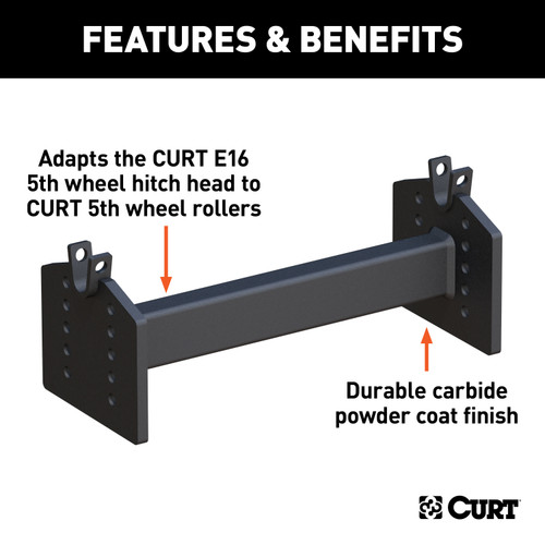 CURT E16 5th Wheel Hitch Head Adapter Trailer Hitch Receiver Tube Adapter