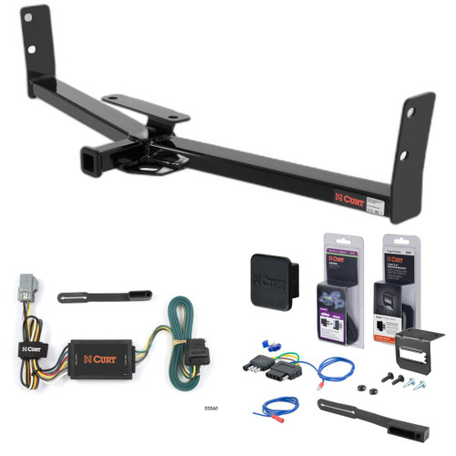 2006 Pontiac Torrent Curt 1-1/4" Class 2 Trailer Tow Hitch + 5-Flat Wiring Kit Tow Boat/Utility Trailer with Surge Brakes 12291