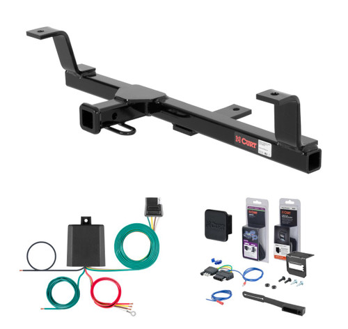 1998 - 2005 Volkswagen Passat Sedan, excluding 4MOTION Curt 1-1/4" Class 1 Trailer Tow Hitch + 5-Flat Wiring Kit Tow Boat/Utility Trailer with Surge Brakes 11054