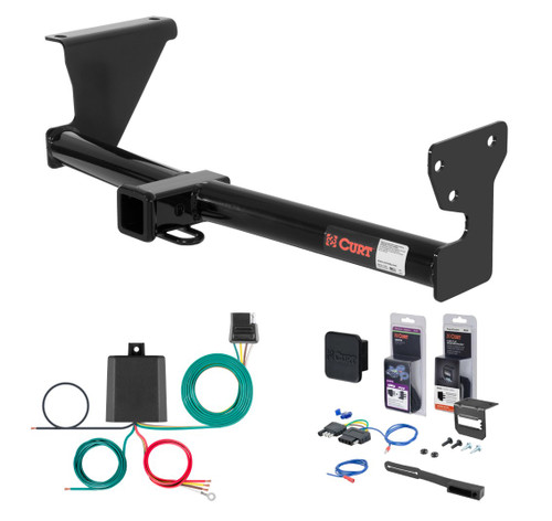 2008 - 2015 Land Rover LR2 Curt 2" Class 3 Trailer Tow Hitch + 5-Flat Wiring Kit Tow Boat/Utility Trailer with Surge Brakes 13052