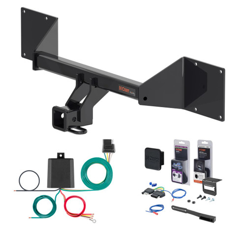 2023 - 2026 Audi Q4 e-tron Sportback Without factory receiver Curt 2" Class 3 Trailer Tow Hitch + 5-Flat Wiring Kit Tow Boat/Utility Trailer with Surge Brakes 13492