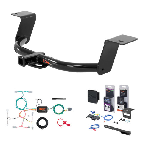 2016 - 2017 Honda Accord Coupe Curt 1-1/4" Class 1 Trailer Tow Hitch + 5-Flat Wiring Kit Tow Boat/Utility Trailer with Surge Brakes 11681