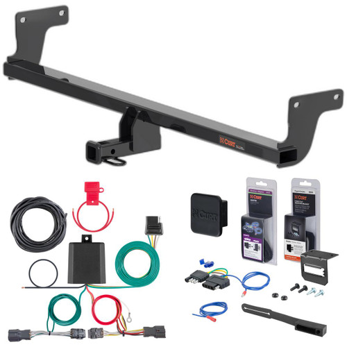 20 - 24 Kia Soul Excluding center exhaust Curt 1-1/4" Class 1 Trailer Tow Hitch + 5-Flat Wiring Kit Tow Boat/Utility Trailer with Surge Brakes 11575