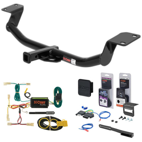 03 - 08 Pontiac Vibe GT Curt 1-1/4" Class 2 Trailer Tow Hitch + 5-Flat Wiring Kit Tow Boat/Utility Trailer with Surge Brakes 12221