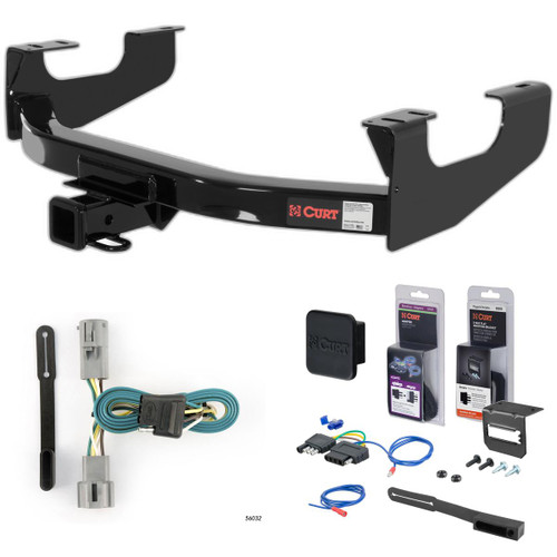 05 - 07 Ford F-350 Super Duty Excluding cab & chassis Curt 2" Class 3 Trailer Tow Hitch + 5-Flat Wiring Kit Tow Boat/Utility Trailer with Surge Brakes 13355