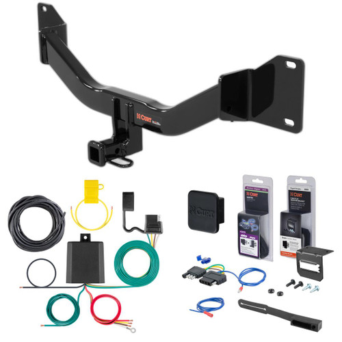 17 - 20 BMW M240i xDrive Curt 1-1/4" Class 1 Trailer Tow Hitch + 5-Flat Wiring Kit Tow Boat/Utility Trailer with Surge Brakes 11367