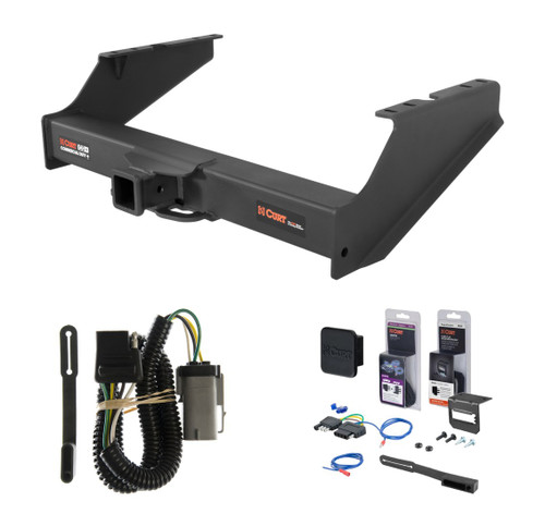 2002 - 2004 Ford F-350 Super Duty Excluding cab & chassis Curt 2-1/2" Class 5 Trailer Tow Hitch + 5-Flat Wiring Kit Tow Boat/Utility Trailer with Surge Brakes 15810