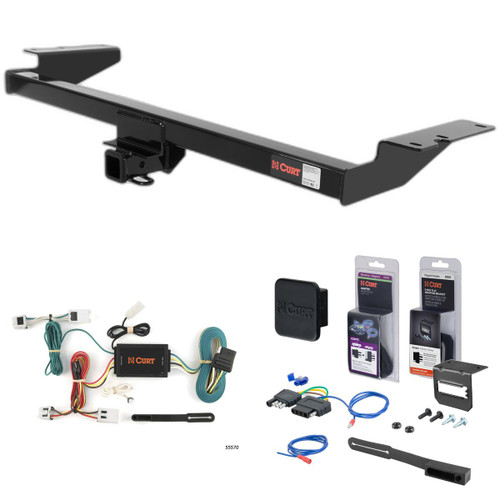 04 - 09 Nissan Quest Curt 2" Class 3 Trailer Tow Hitch + 5-Flat Wiring Kit Tow Boat/Utility Trailer with Surge Brakes 13563