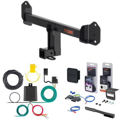 11 - 24 BMW X3  Curt 2" Class 3 Trailer Tow Hitch + 5-Flat Wiring Kit Tow Boat/Utility Trailer with Surge Brakes 13578