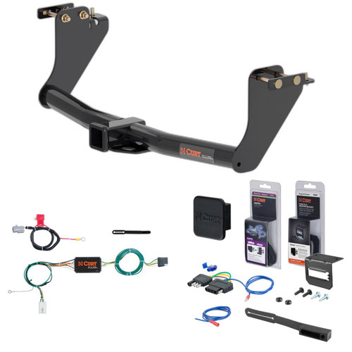 18 - 21 Mitsubishi Eclipse Cross Curt 2" Class 3 Trailer Tow Hitch + 5-Flat Wiring Kit Tow Boat/Utility Trailer with Surge Brakes 13273