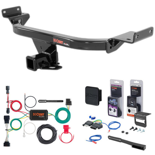17 - 22 Kia Sportage Curt 2" Class 3 Trailer Tow Hitch + 5-Flat Wiring Kit Tow Boat/Utility Trailer with Surge Brakes 13281 17 - 22 Kia Sportage Curt 2" Class 3 Trailer Tow Hitch + 5-Flat Wiring Kit Tow Boat/Utility Trailer with Surge Brakes 13281